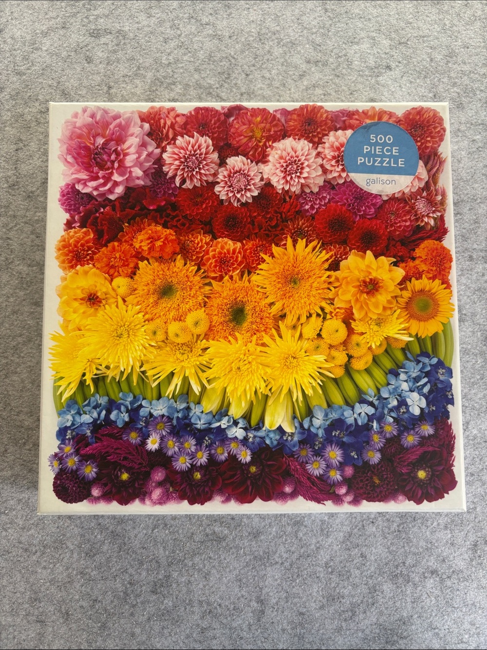 Galison 500-Piece Flowers Rainbow Puzzle